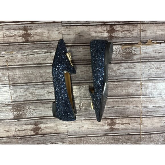 Chatelles Flat Glitter leather size 37.5 US 7.5 color Blue brand new mspr $349 - Picture 4 of 7